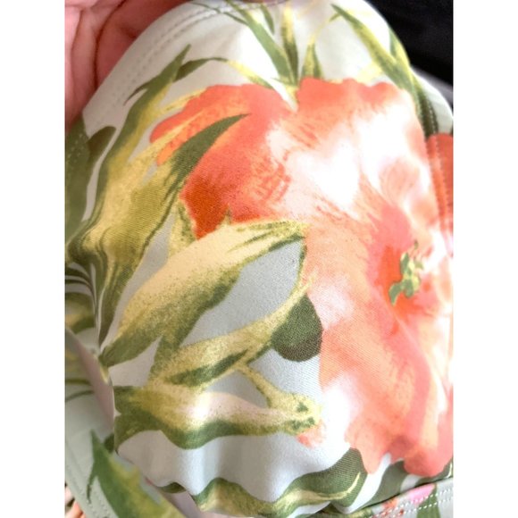 Kona Sol Elongated Triangle Tie Bikini Top Tropical Green Size S Adjustable New - Picture 5 of 7